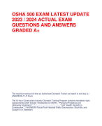OSHA 500 EXAM LATEST UPDATE 2023 / 2024 ACTUAL EXAM QUESTIONS AND ANSWERS GRADED A+