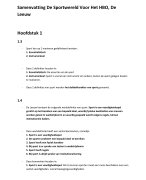Samenvatting De Sportwereld Voor Het HBO, De Leeuw, Hoofdstuk 1, 2, 5, 6, 8, 10