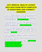 LATEST 2023-2024 EXAM WITH COMPLETE 200 QUESTIONS AND CORRECT ANSWERS 