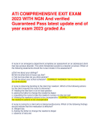 ATI COMPREHENSIVE EXIT EXAM 2023 WITH NGN And verified Guaranteed Pass latest update end of year exam 2023 graded A+