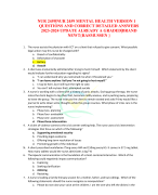  NUR 2459|NUR 2459 MENTAL HEALTH VERSION 1 QUESTIONS AND CORRECT DETAILED ANSWERS 2023-2024 UPDATE ALREADY A GRADED|BRAND NEW!!