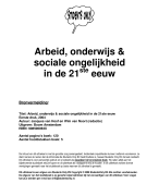 Arbeid, onderwijs en sociale ongelijkheid Samenvatting 