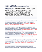 NGN VATI Comprehensive  Predictor EXAM LATEST 2023-2024  ACTUAL EXAM QUESTIONS AND  CORRECT ANSWERS (VERIFIED  ANSWERS) |ALREADY GRADED A+