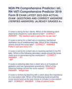 NGN PN Comprehensive Predictor///ati,  RN VATI Comprehensive Predictor 2019  Form B EXAM LATEST 2023-2024 ACTUAL  EXAM QUESTIONS AND CORRECT ANSWERS  (VERIFIED ANSWERS) |ALREADY GRADED A+