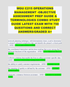 WGU C215 OPERATIONS MANAGEMENT -OBJECTIVE ASSESSMENT PREP GUIDE & TERMINOLOGIES COMBO STUDY GUIDE LATEST EXAM WITH 750 QUESTIONS AND CORRECT ANSWERS/GRADED A+ 