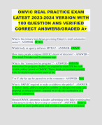OMVIC REAL PRACTICE EXAM LATEST 2023-2024 VERSION WITH 100 QUESTION ANS VERIFIED CORRECT ANSWERS/GRADED A+ 