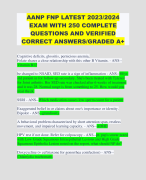 AANP FNP LATEST 2023/2024 EXAM WITH 250 COMPLETE QUESTIONS AND VERIFIED CORRECT ANSWERS/GRADED A+ 