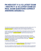 PN HESI EXIT V1 & V2 LATEST EXAM / HESI PN V1 & V2 LATEST EXAM 221 REAL EXAM QUESTIONS CORRECT ANSWERS GRADED A+