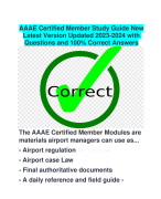 AAAE Certified Member Study Guide New  Latest Version Updated 2023-2024 with  Questions and 100% Correct Answers
