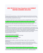 HESI 799 RN Exit Exam Questions And CORRECT  VERIFIED ANSWERS 2022/2023