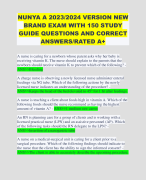 NUNYA A 2023/2024 VERSION NEW BRAND EXAM WITH 150 STUDY GUIDE QUESTIONS AND CORRECT ANSWERS/RATED A+ 