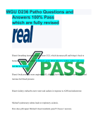 WGU D236 Patho Questions and Answers 100% Pass which are fully revised  