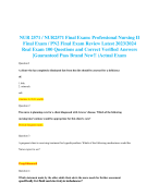 NUR 2571 / NUR2571 Final Exam: Professional Nursing II Final Exam / PN2 Final Exam Review Latest 2023/2024 Real Exam 100 Questions and Correct Verified Answers |Guaranteed Pass Brand New!! (Actual Exam