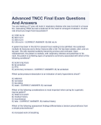 Advanced TNCC Final Exam Questions  And Answers