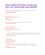 APEA PREDICTOR FINAL EXAM 2023-2024 100+ QUESTIONS AND ANSWER