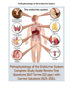 WGU Pathophysiology D236/ WGU D236 Pathophysiology Exam /Pathophysiology of the Endocrine System Complete Study Guide /  MSN 570 Advanced Pathophysiology United States university week 4 & More..