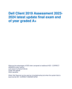 Dell Client 2019 Assessment 2023- 2024 latest update final exam end of year graded A+