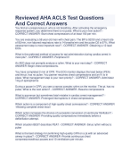 Reviewed AHA ACLS Test Questions  And Correct Answers