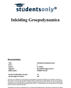 Inleiding groepsdynamica Samenvatting 