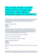 TNCC FINAL EXAM 2 LATEST  VERSION 2024 COTAINS 200+ QUESTION AND CORRECT  ANSWERS ALREADY GRADED A+.