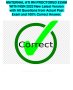 MATERNAL ATI RN PROCTORED EXAM WITH NGN 2023 New Latest Version  with All Questions from Actual Past  Exam and 100% Correct Answer.