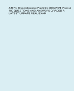 ATI RN Comprehensive Predictor 2023/2024 Form A  180 QUESTIONS AND ANSWERS GRADED A  LATEST UPDATE REAL EXAM