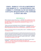 2023-2025 CDFM - MODULE 3 EXAM (4 DIFFERENT  SUB MODULE 3.1 - 3.4) QUESTIONS AND  CORRECT ANSWERS EACH SUB MODULE  CONTAINS 100 QUESTIONS AND ANSWERS
