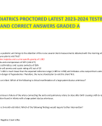 2023 ATI PEDIATRICS PROCTORED LATEST 2023-2024 TESTBANK QUESTIONS AND CORRECT ANSWERS GRADED A