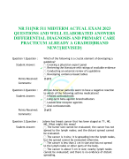 NR 511|NR 511 MIDTERM ACTUAL EXAM 2023 QUESTIONS AND WELL ELABORATED ANSWERS DIFFERENTIAL DIAGNOSIS AND PRIMARY CARE PRACTICUM ALREADY A GRADED|BRAND NEW!!