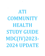 ATI  COMMUNITY  HEALTH  STUDY GUIDE  MDC(IV)2023- 2024 UPDATE