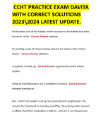  CCHT PRACTICE EXAM DAVITA WITH CORRECT SOLUTIONS 2023\2024 LATEST UPDATE.