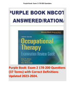 Purple Book: Exam 2 178-200 Questions (37 Terms) with Correct Definitions Updated 2023-2024.