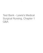 Test Bank - Lewis's Medical Surgical Nursing, Chapter 1 Q&A