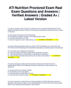 ATI Nutrition Proctored Exam Real Exam Questions and Answers | Verified Answers | Graded A+ | Latest