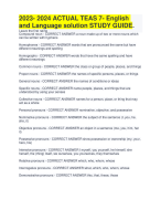 2023- 2024 ACTUAL TEAS 7- English and Language solution STUDY GUIDE