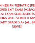 NGN HESI RN PEDIATRIC (PEDS) PROCTORED EXIT EXAM (V1&V2) 2023-2024 REAL EXAM SCREENSHOTS ALL 55 QUESTIONS WITH VERIFIED ANSWERS |ALREADY GRADED A+ (ALL BRAND NEW!!)