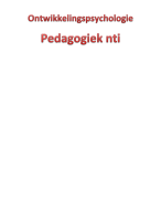 Samenvatting tentamen ontwikkelingspsychologie boek