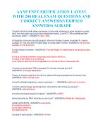AANP FNP CERTIFICATION LATEST WITH 200 REAL EXAM QUESTIONS AND CORRECT ANSWERS(VERIFIED ANSWERS) AGRADE