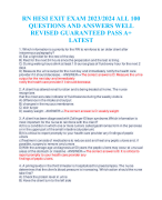 RN HESI EXIT EXAM 2023/2024 ALL 100 QUESTIONS AND ANSWERS WELL REVISED GUARANTEED PASS A+ LATEST