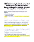 HESI Community Health RN Exit Exam Actual Exam Questions and Answers | Latest Update 2024 Version | Already Passed | Brand New Version!