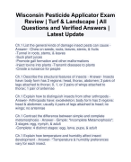 Wisconsin Pesticide Applicator Exam Review | Turf & Landscape | All Questions and Verified Answers |