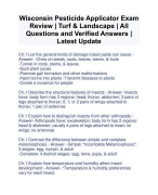 Wisconsin Pesticide Applicator Exam Review | Turf & Landscape | All Questions and Verified Answers | Latest Update