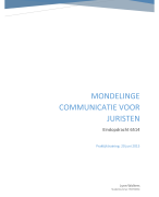 Mondelinge communicatie voor juristen (cijfer: 7,9)