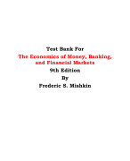 Test Bank For The Economics of Money, Banking, and Financial Markets  9th Edition By Frederic S. Mishkin 