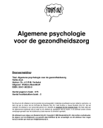 Algemene psychologie gezondheidszorg Samenvatting 