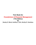 Test Bank for Foundations of Financial Management 17th Edition by Stanley B. Block, Geoffrey A. Hirt