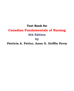 Test Bank for Canadian Fundamentals of Nursing 6th Edition by Patricia A. Potter, Anne G. Griffin Perry 