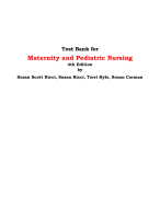 Test Bank for Maternity and Pediatric Nursing 4th Edition by Susan Scott Ricci, Susan Ricci, Terri Kyle, Susan Carman 