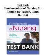 Fundamentals of Nursing 9th Edition by Taylor, Lynn, Bartlett Test Bank All Chapters (1-46) | A+ ULTIMATE GUIDE
