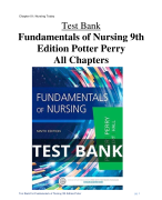 Test Bank For Fundamentals of Nursing 9th Edition Potter Perry - All Chapters (1-50) | A+ ULTIMATE GUIDE